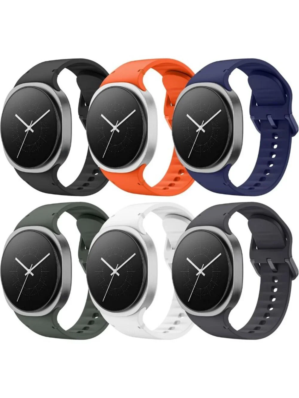6 Pack Soft Silicone Sport Bands for Galaxy Watch 8 & Classic, No Gap, Unisex